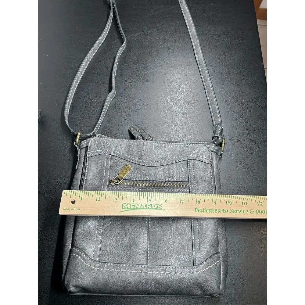 Born Concepts (BOC) Faux Leather Crossbody Bag in Gray Handbag - Picture 12 of 14